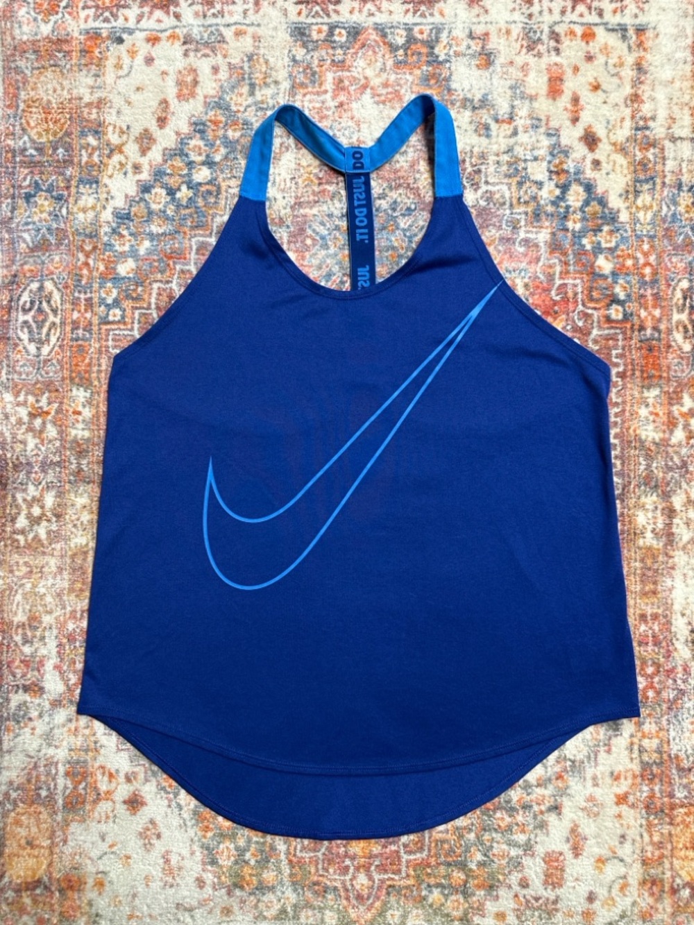 Nike Dri-FIT Royal Blue Racerback Tank Top Large Loose Fit